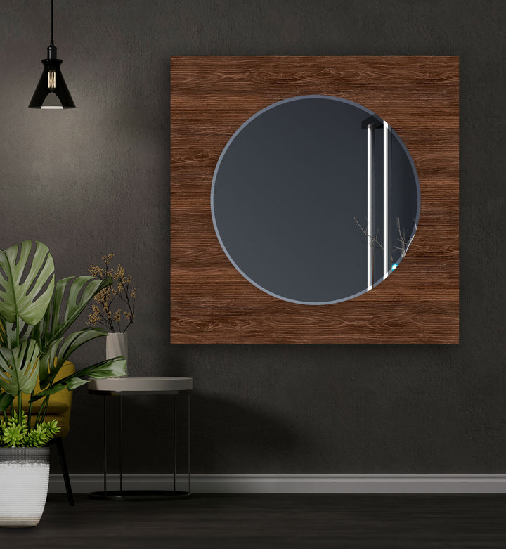 Wooden Dark Brown Design Wall Mirror Long Wall Mirror
