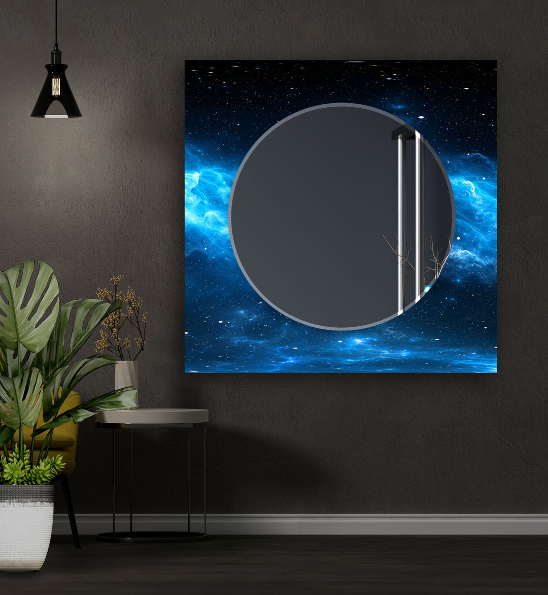 Blue & Black Abstract Wall Mirror Abstract Wall Mirror
