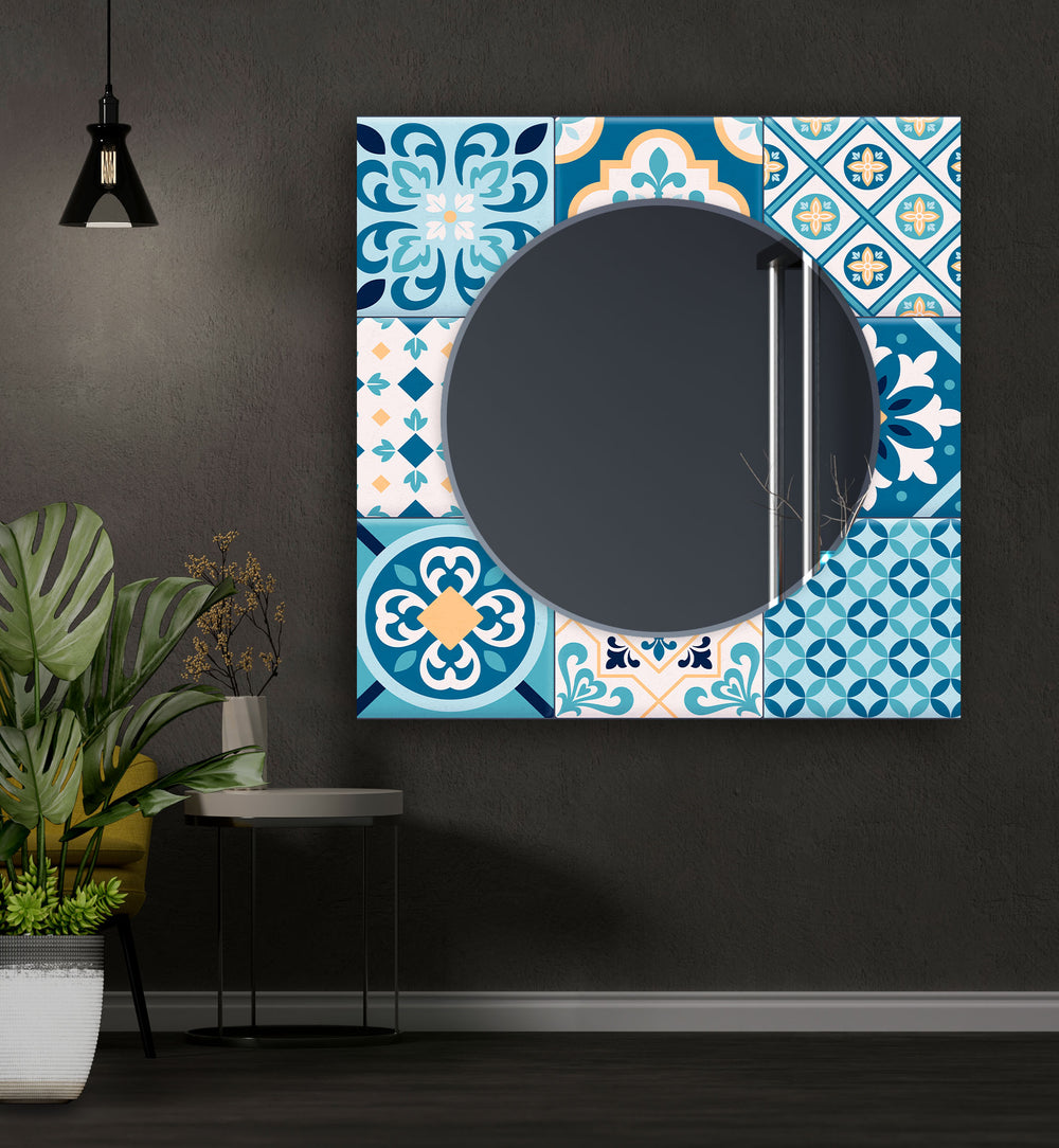 Mosaic Blue Design Wall Mirror Mosaic Wall Mirror
