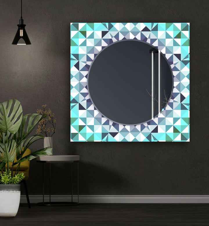 Turquoise Mosaic Round Wall Mirror Red Wall Mirror
