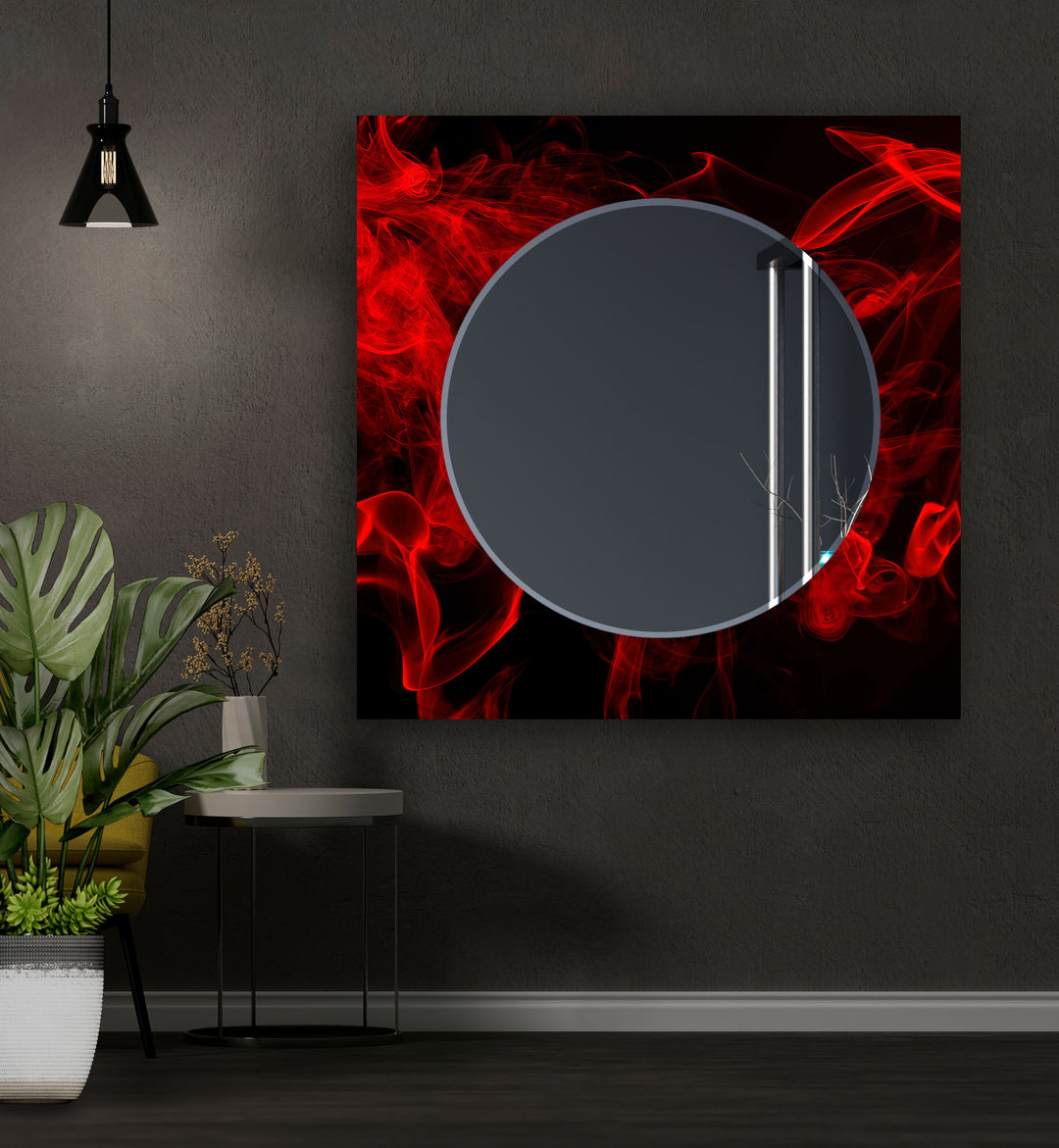 Black & Red Abstract Wall Mirror backlit mirror
