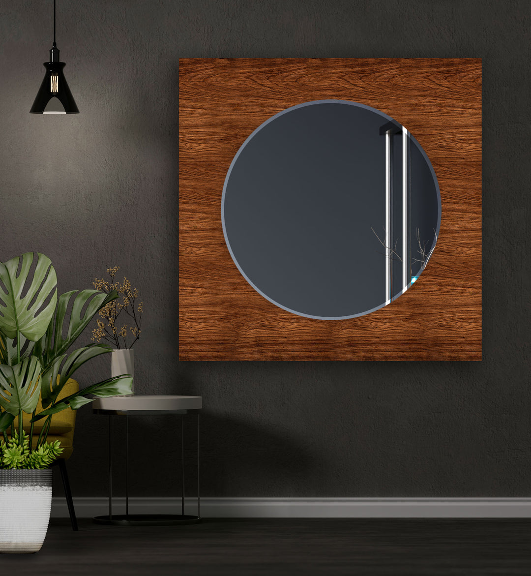 Dark Brown Wood Long Wall Mirror Long Mirror
