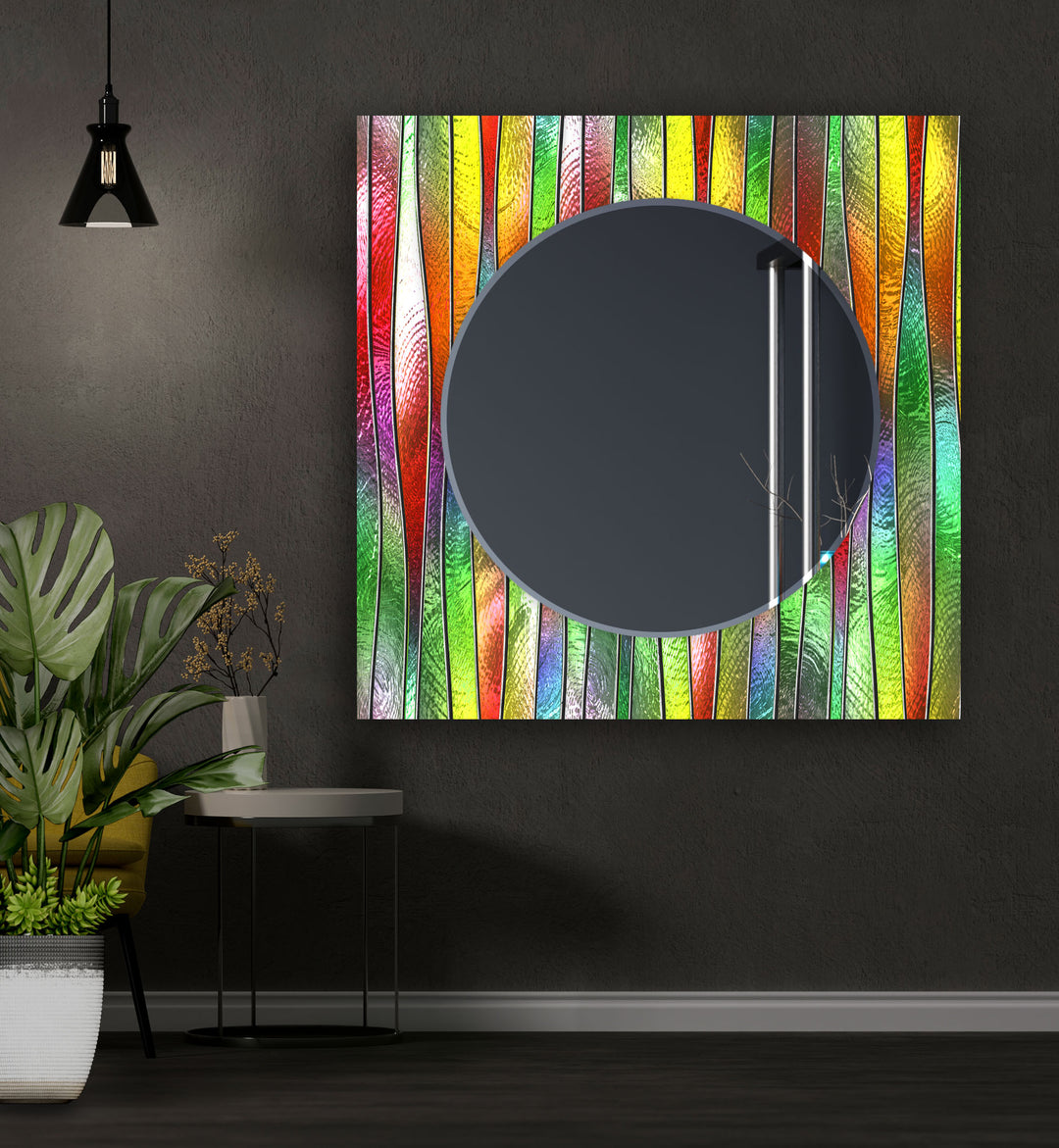 Stained Green Lines Wall Mirror biggest wall mirror
