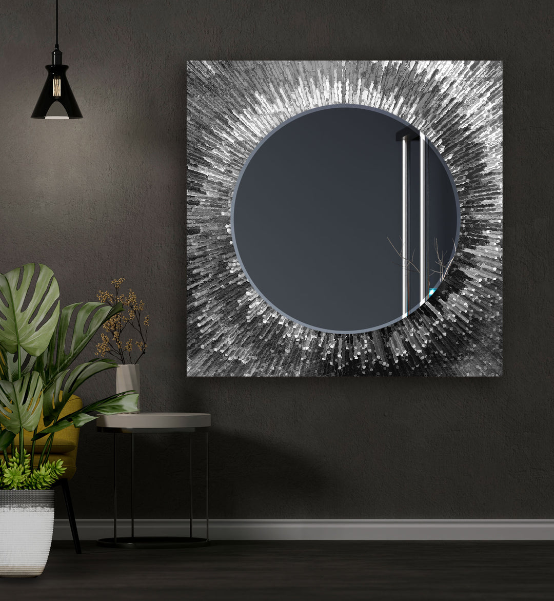 Silver and Black Splash Wall Mirror Huge Wall Mirror
