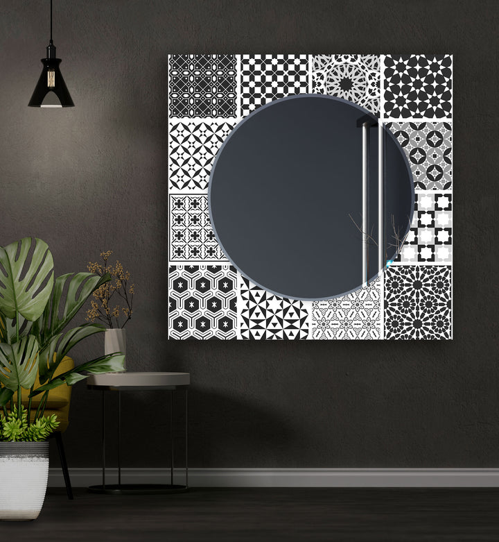 Black and White Mosaic Wall Mirror gold wall mirror
