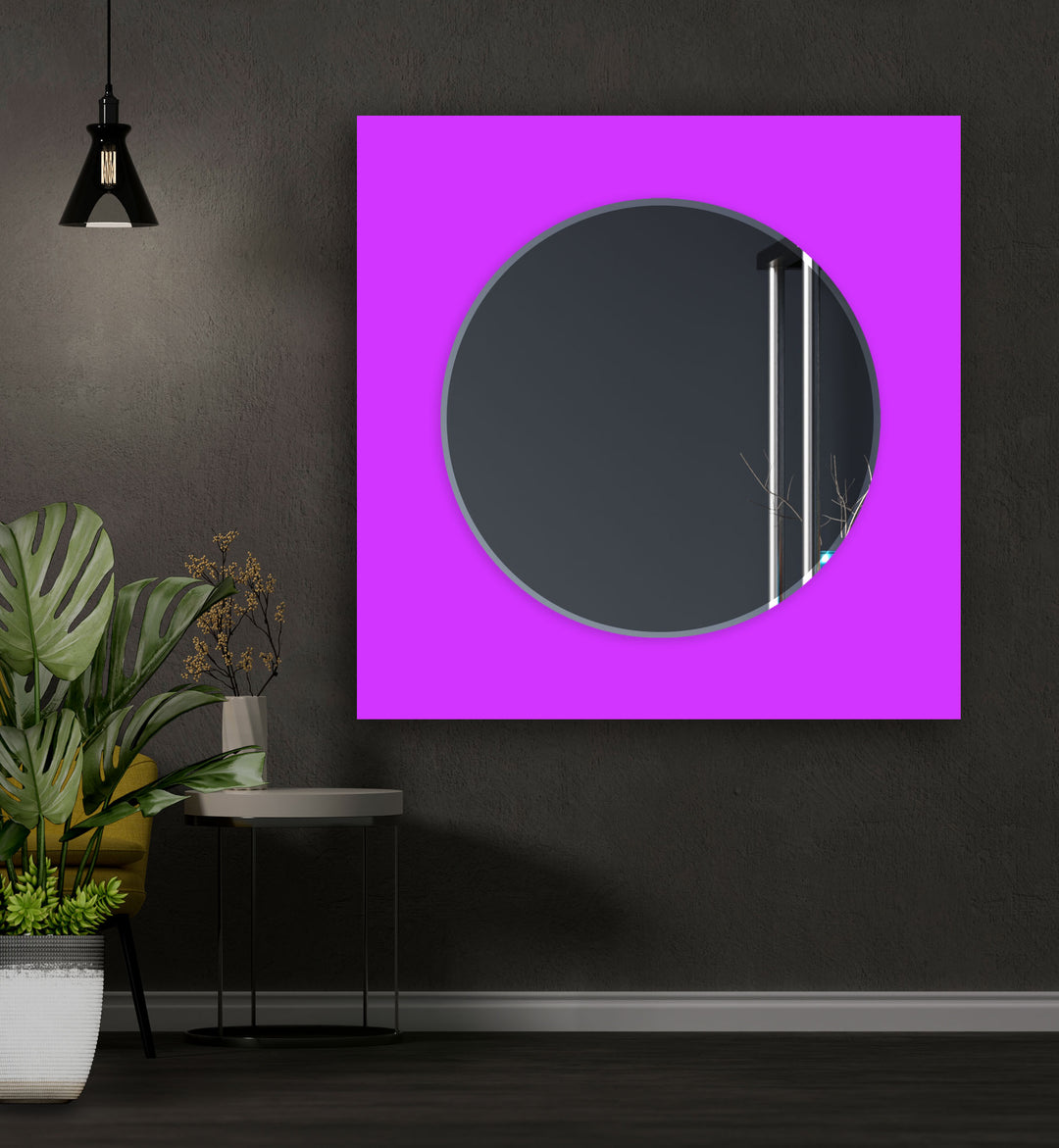 Shiny Purple Round Wall Mirror floor mirror
