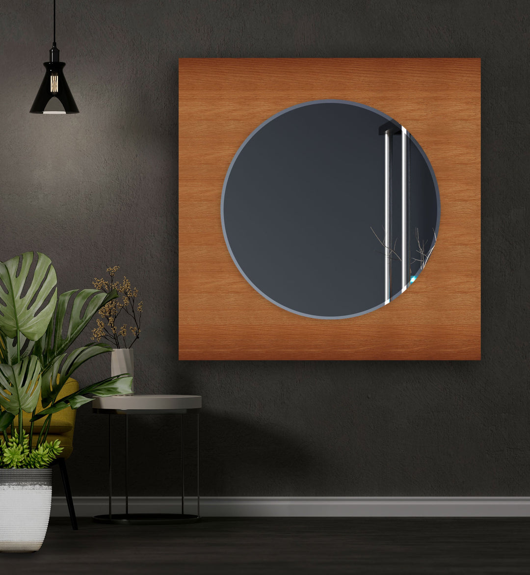 Wooden Brown Design Wall Mirror Long Mirror
