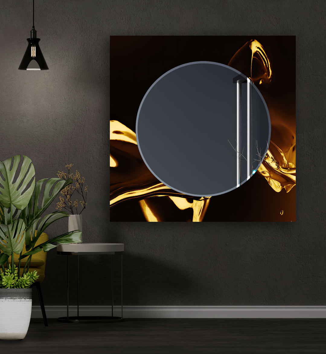 Abstract Black & Gold Wall Mirror gold wall mirror
