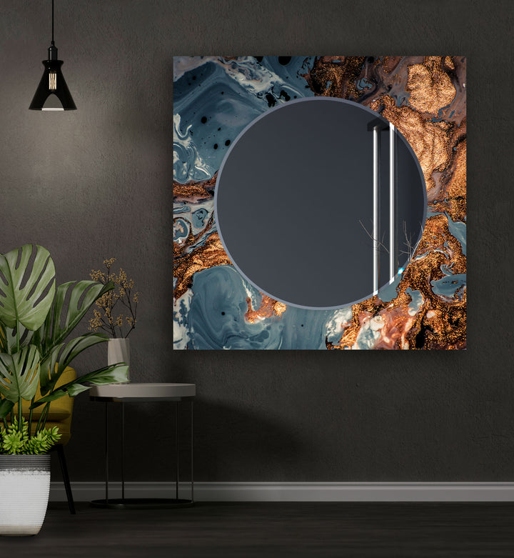 Copper & Blue Wall Mirrors backlit mirror
