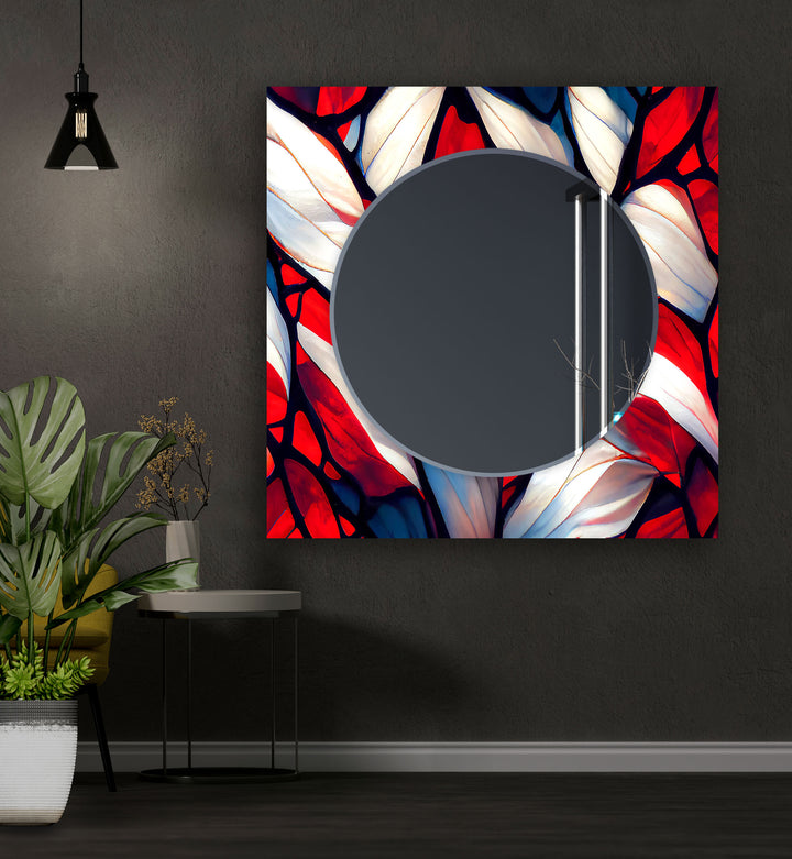 White and Red Wall Mirrors full length mirrors
