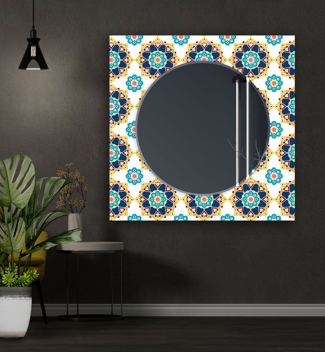 Mosaic White & Green Wall Mirror huge mirror
