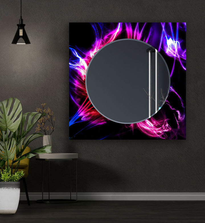 Colored Neon Lines Wall Mirror Large Mirror
