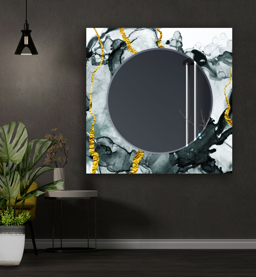 Black & Silver Golden Wall Mirror big mirror for living room
