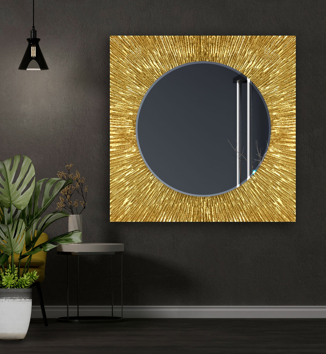 Gold Shiny Wall Mirror unique mirrors
