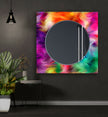 Stained Tempered Glass Wall Mirror