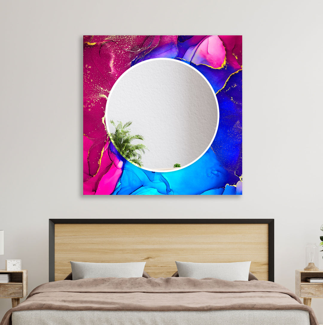 Pink & Blue Wall Mirror Modern Mirror
