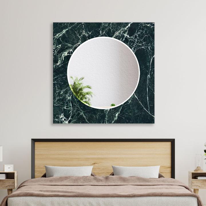 Green Marble with White Splashes Wall Mirror Rectangle Mirror
