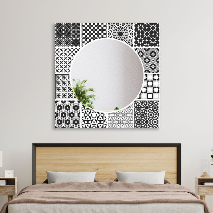 Black and White Mosaic Wall Mirror