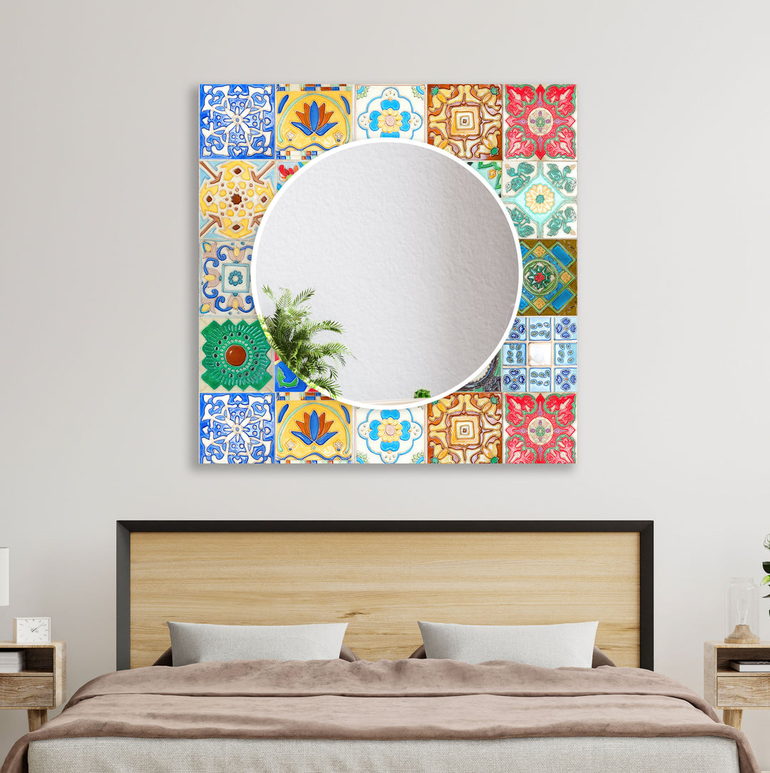 Green Mosaic Wall Mirror gold wall mirror