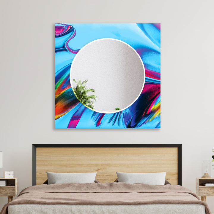 Colored Blue Wall Mirrors living room mirror
