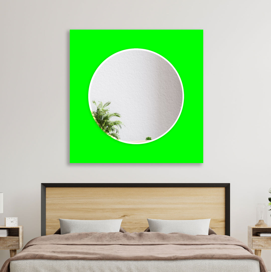 Solid Colors Round Wall Mirror Blue Wall Mirror
