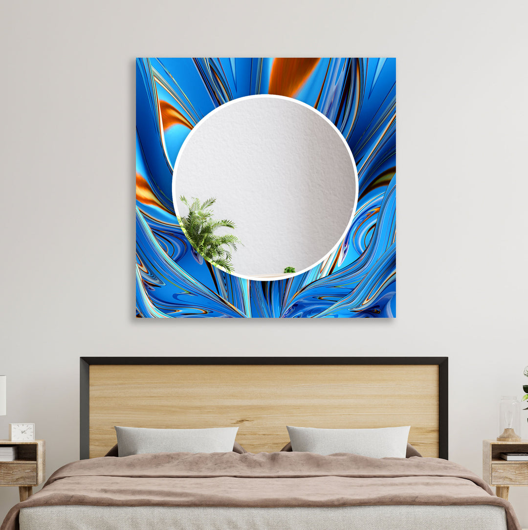 Blue Marble Abstract Wall Mirrors Long Wall Mirror
