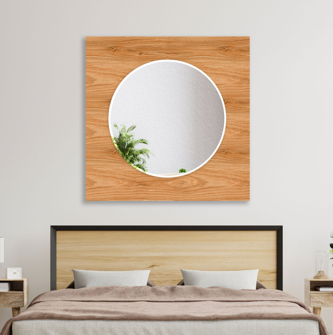 Wooden Round Wall Mirror huge wall mirror
