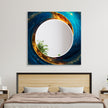 Abstract Tempered Glass Wall Mirror