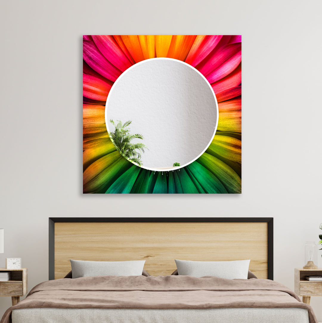 Colorful Daisy Leaves Wall Mirror Mosaic Wall Mirror
