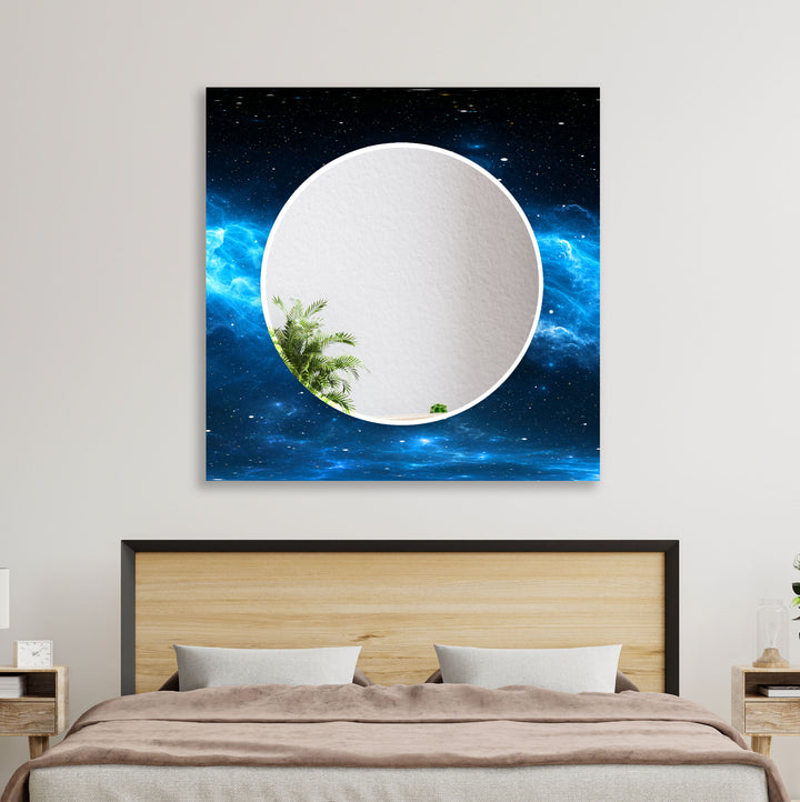 Blue & Black Abstract Wall Mirror Bedroom Wall Mirror
