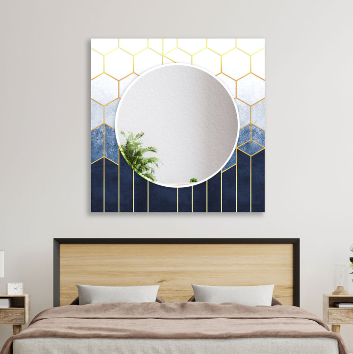 Golden Blue Details Wall Mirror backlit mirror
