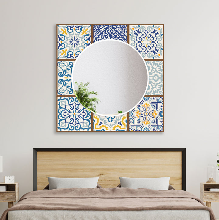 Brown & Blue Mosaic Wall Mirror large floor mirror
