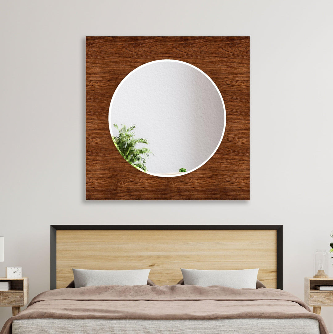 Dark Brown Wood Long Wall Mirror Gold Wall Mirror
