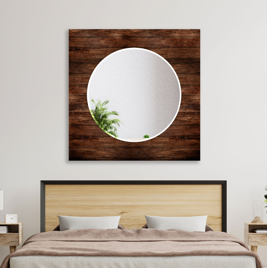 Brown Wood Wall Mirrors Decorative Mirror
