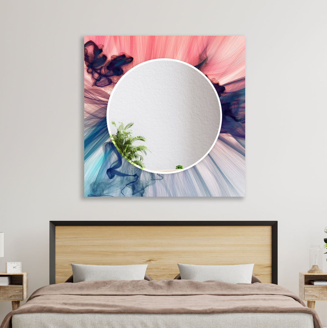 Pink and Blue Abstract Wall Mirrors Dining Room Mirror
