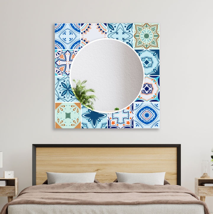 Mosaic Stones Design Wall Mirror Gold Wall Mirror
