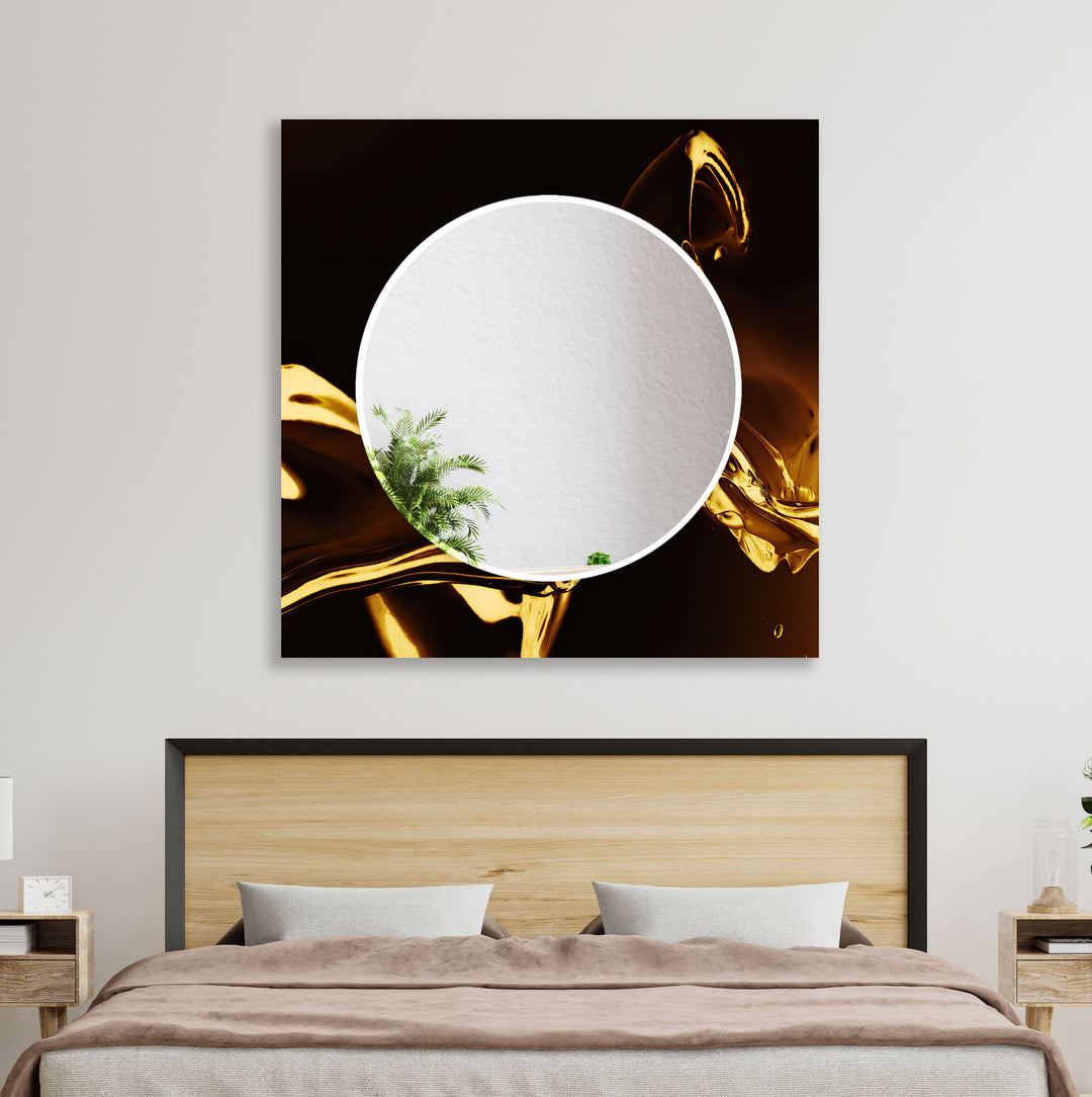 Abstract Black & Gold Wall Mirror gold frame mirror
