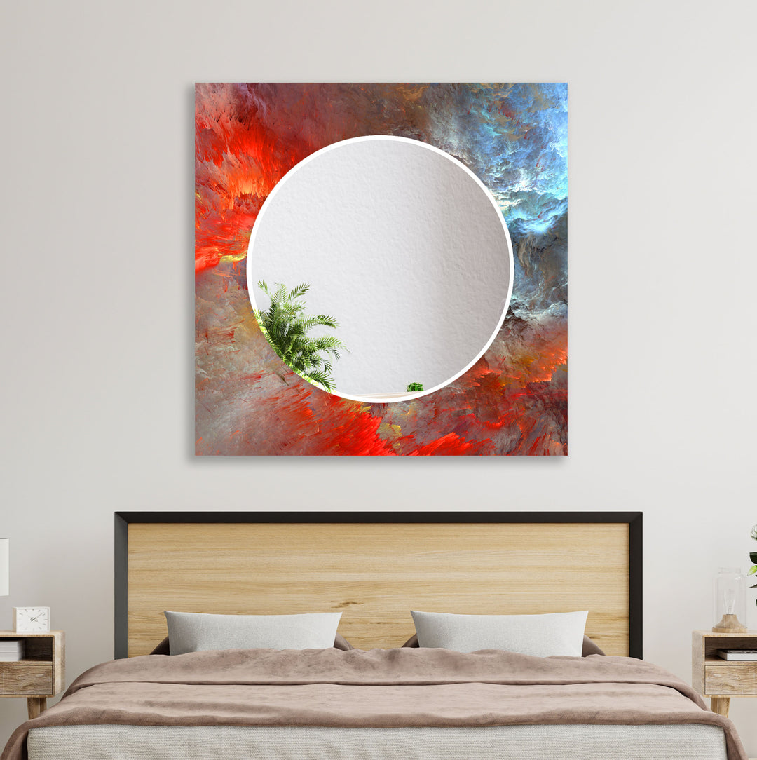 Red & Blue Abstract Wall Mirrors full body mirror
