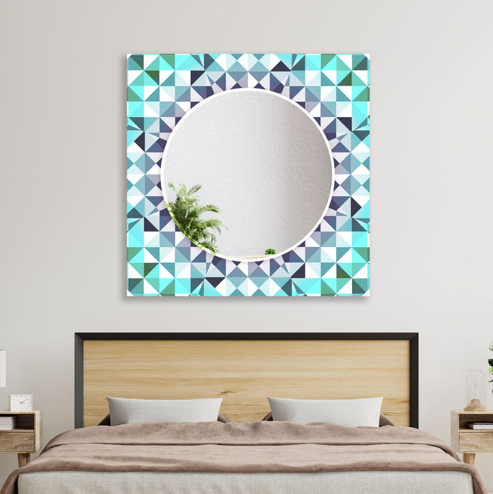 Turquoise Mosaic Round Wall Mirror gold floor mirror
