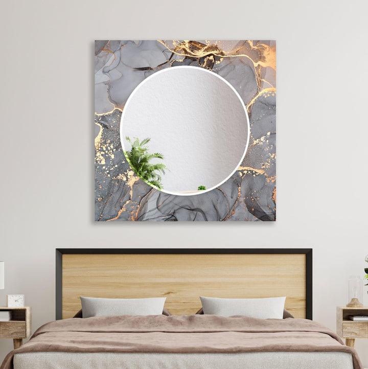 Gray Golden Details Wall Mirrors Small Wall Mirror
