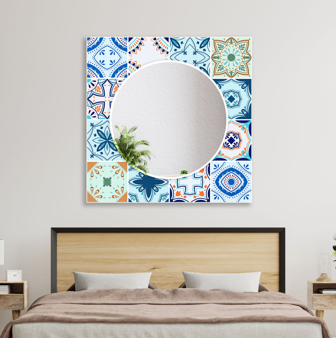 Mosaic Green & Blue Wall Mirror large floor mirror
