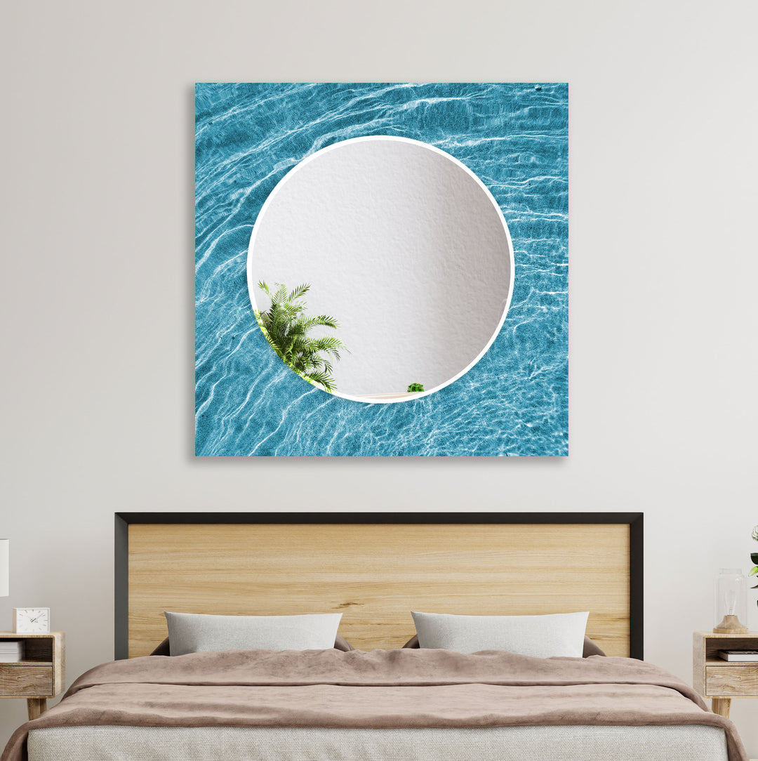 Blue Sea Waves Wall Mirrors large living room mirror
