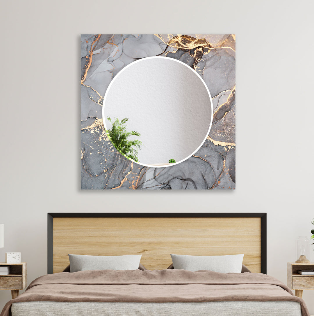 Marble Grey & Golden Wall Mirror Blue Wall Mirror
