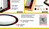 Red Round Tempered Glass Wall Mirror