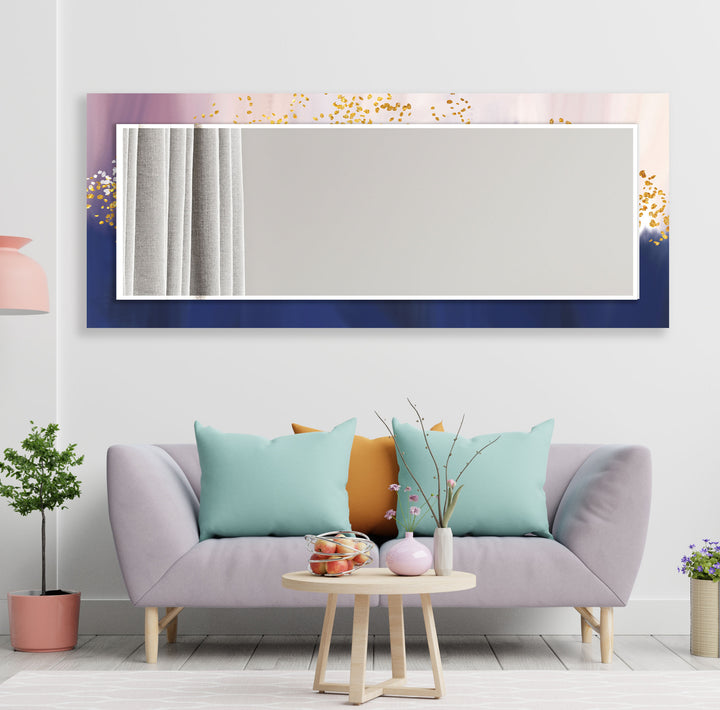 Pink Blue Golden Details Wall Mirrors Bedroom Mirror
