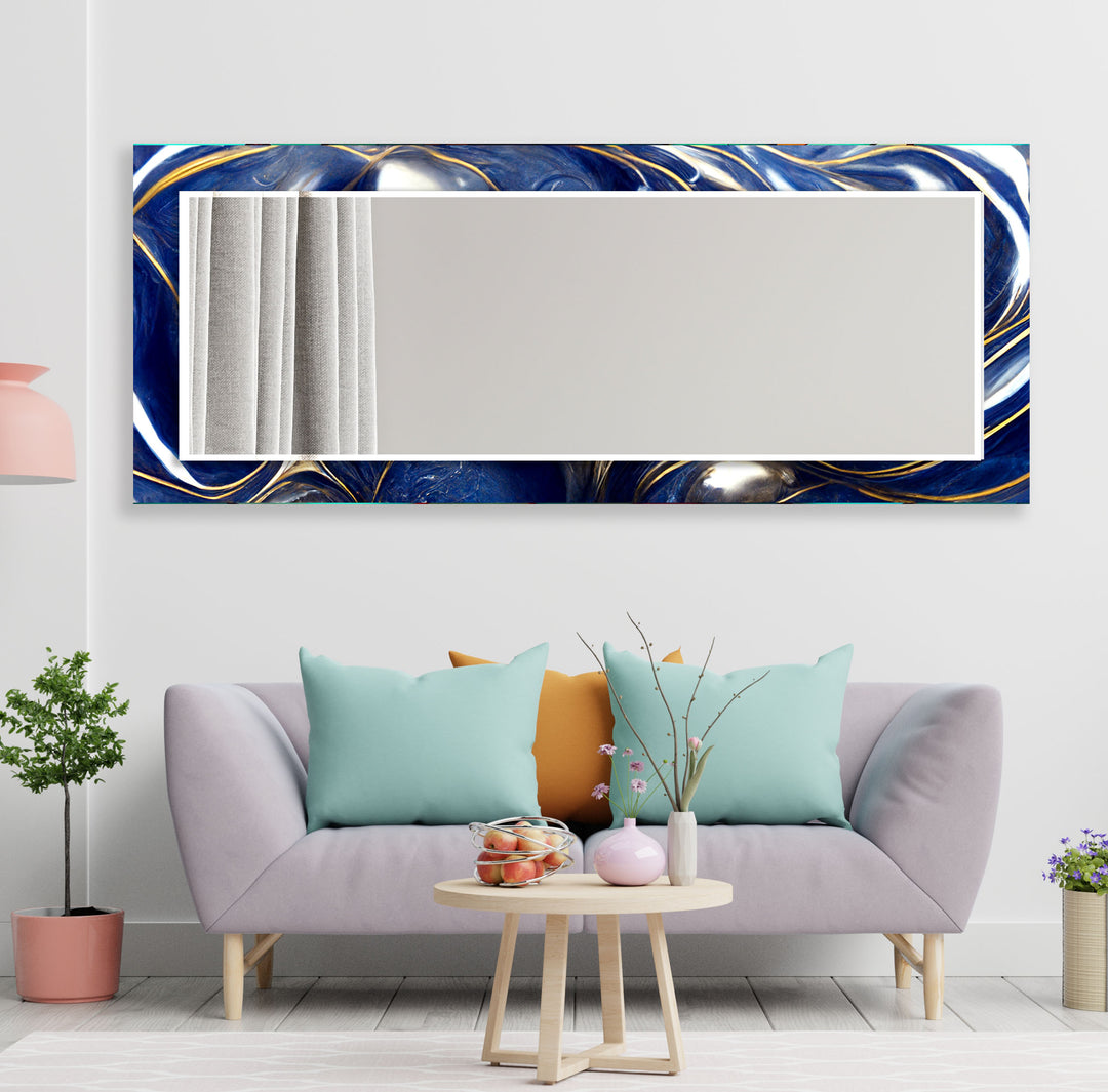 Dark Blue & Golden Wall Mirror Red Wall Mirror
