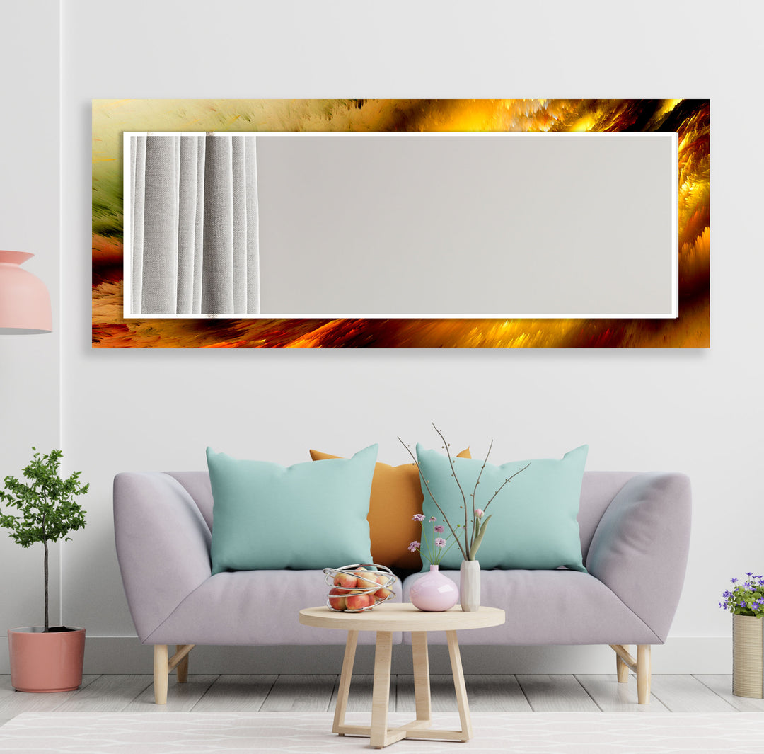 Orange & Beige Abstract Wall Mirrors backlit mirror
