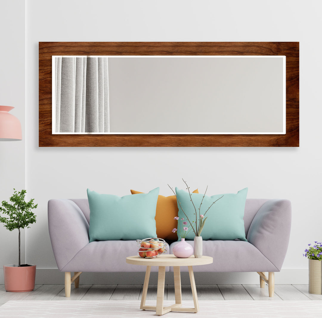 Brown Wood Wall Mirror oversized wall mirrors
