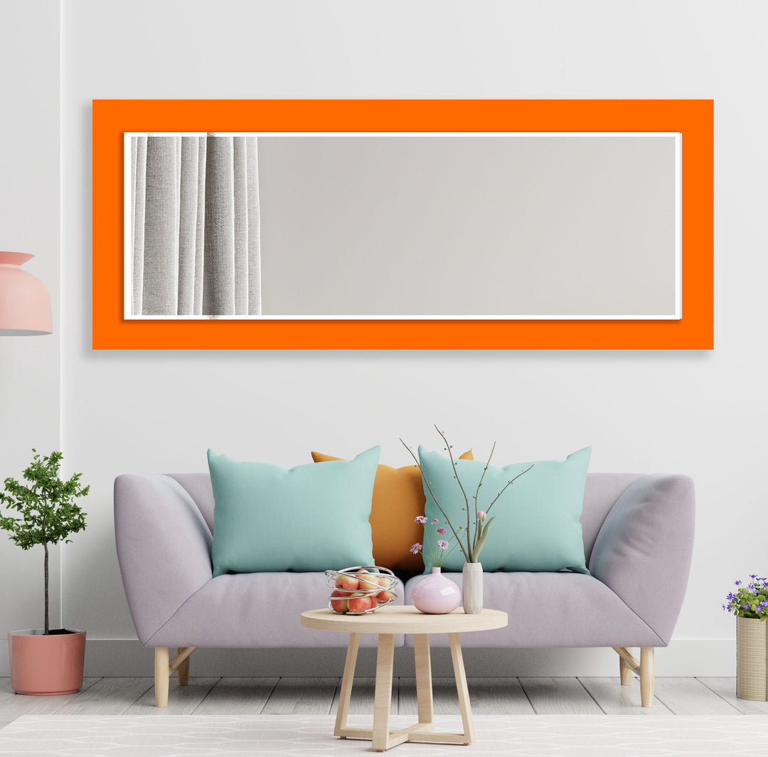 Orange Solid Color Wall Mirrors Abstract Wall Mirror
