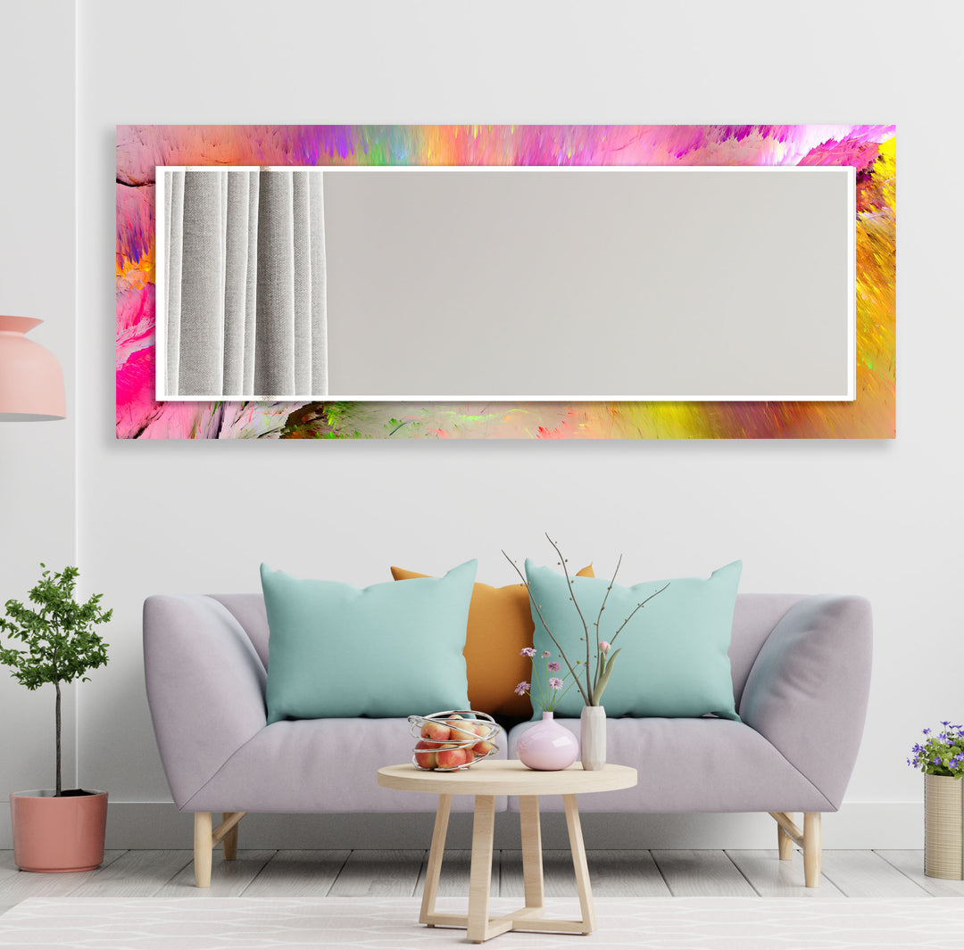 Pink Orange Abstract Wall Mirror Modern Wall Mirror
